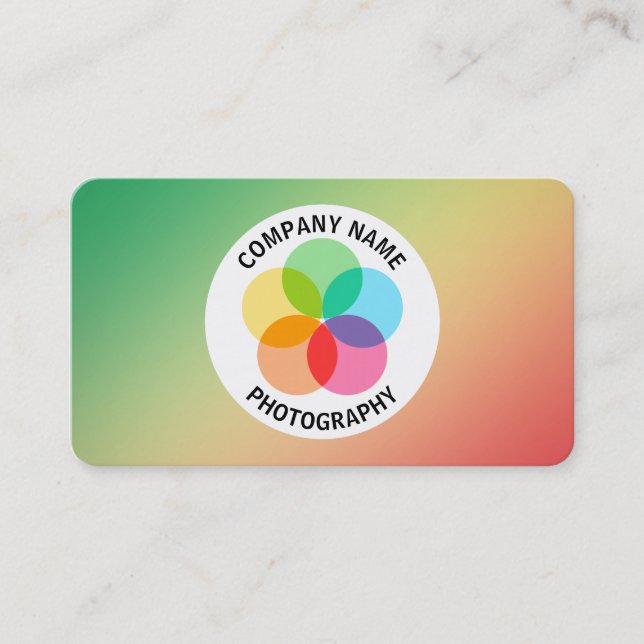 Filter Flower - Gradient Grn, Yellw, Red Business Card (Front)