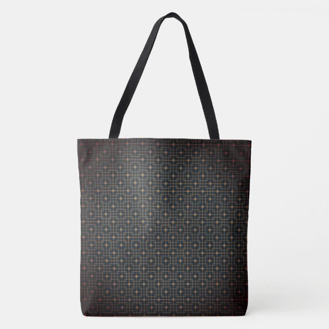 Filtered Geometric Modern Pointed Chinese Pattern Tote Bag (Front)