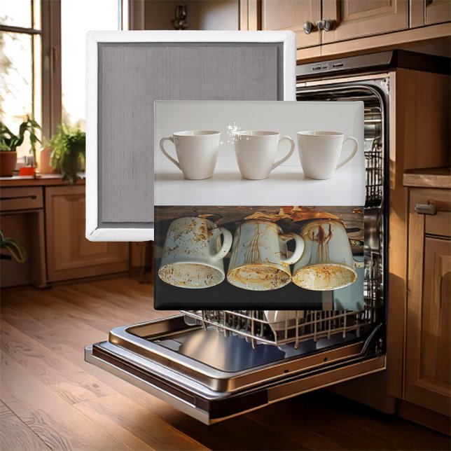 Filthy or Clean Coffee Cups Dishwasher Magnet (Creator Uploaded)
