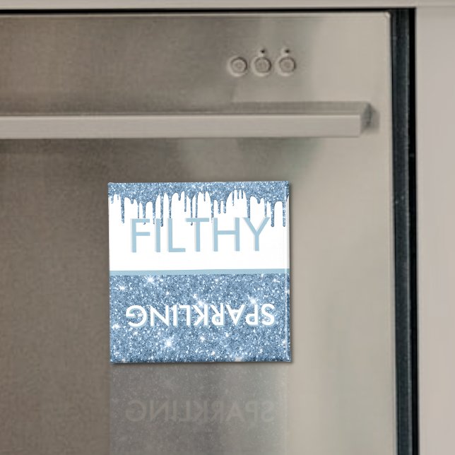 Filthy Sparkling Dripping Blue Glitter Dishwasher Magnet (Creator Uploaded)