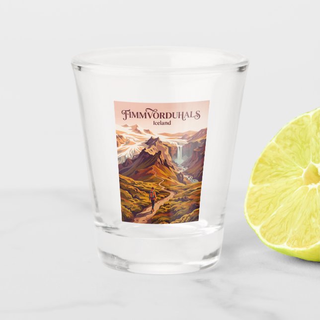 Fimmvorduhals Iceland Shot Glass (Front)