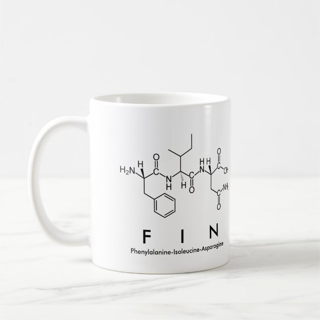 Fin peptide name mug (Left)