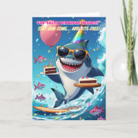 FIN-tastic Funny Shark Birthday Greeting