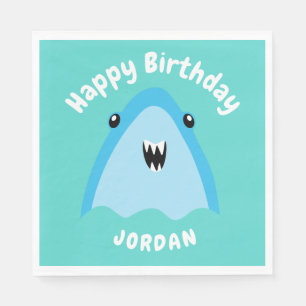 Fin-tastic Shark Birthday Party Kids Under The Sea Napkin