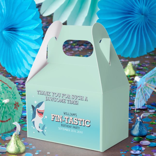 Fin-tastic Shark Jawsome Birthday  Favour Box (Party)