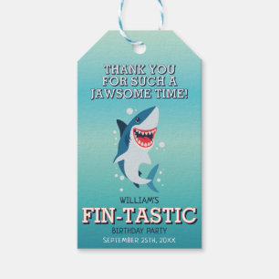 Fin-tastic Shark Ocean Birthday Gift Tags