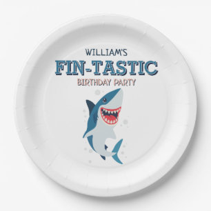 Fin-tastic Shark Ocean Birthday  Paper Plate