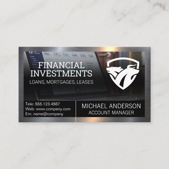 Fin Tech | Stocks Finance Business Card (Front)
