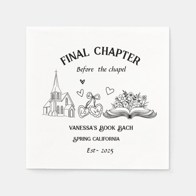 Final Chapter Before the Chapel Book Bachelorette  Napkin (Front)