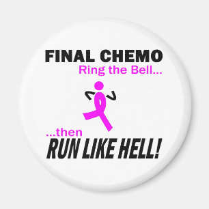 Final Chemo Run Like Hell - Breast Cancer Magnet