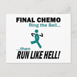 Final Chemo Run Like Hell - Ovarian Cancer Postcard
