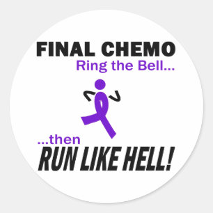 Final Chemo Run Like Hell - Violet Ribbon Classic Round Sticker