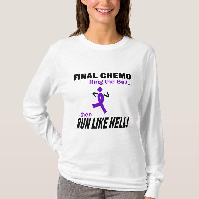 Final Chemo Run Like Hell - Violet Ribbon T-Shirt (Front)