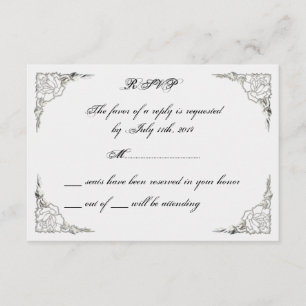 FINAL Cute Elegant Classy Rose Silver RSVP Cards