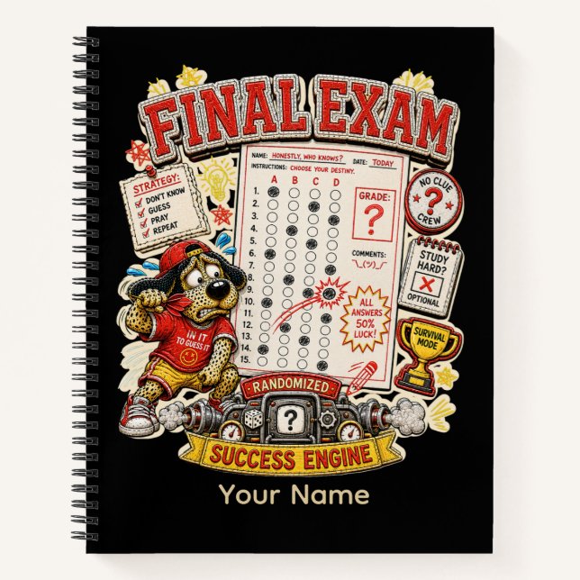 Final Exam Success Engine Personalised Funny  Notebook (Front)