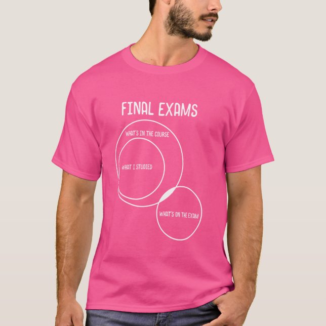 Final Exams Venn Diagram Funny Study Design T-Shirt (Front)