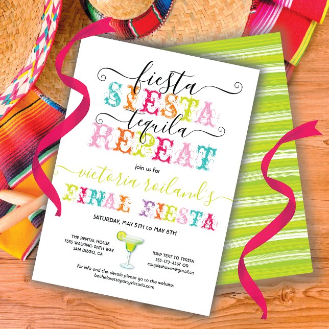 Final Fiesta Bachelorette Party Invitation (Creator Uploaded)