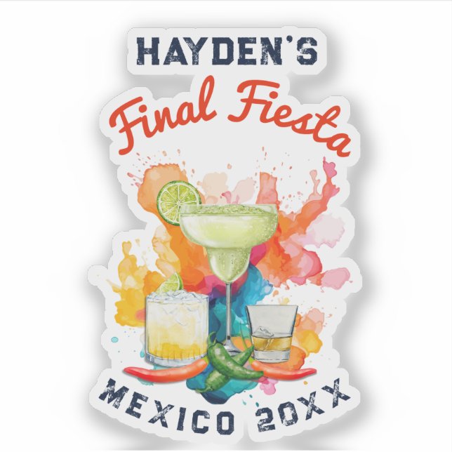 Final Fiesta Bachelorette Party Mexico Die Cut (Front)