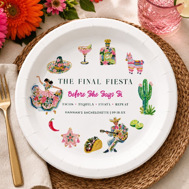 Final Fiesta Bachelorette Party Paper Plate (Creator Uploaded)
