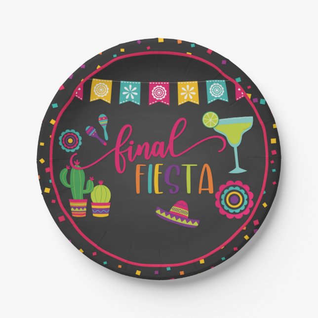 Final Fiesta Bachelorette Party Plate (Front)