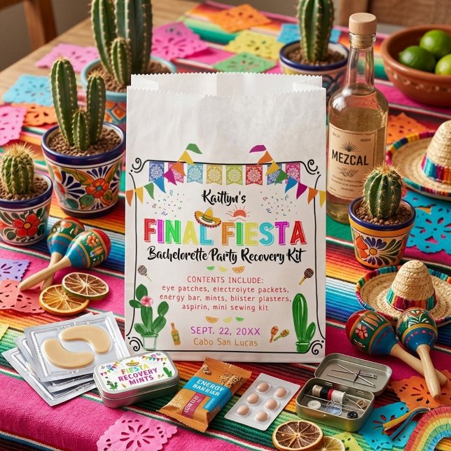 Final Fiesta Bachelorette Party Recovery Kit Favour Bags (Creator Uploaded)