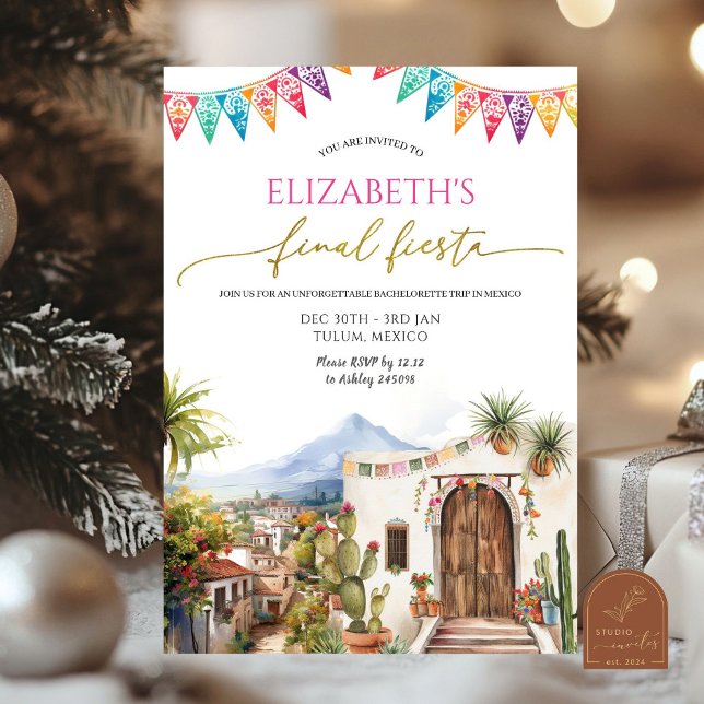 Final Fiesta Bachelorette Trip Party Invitation (Creator Uploaded)