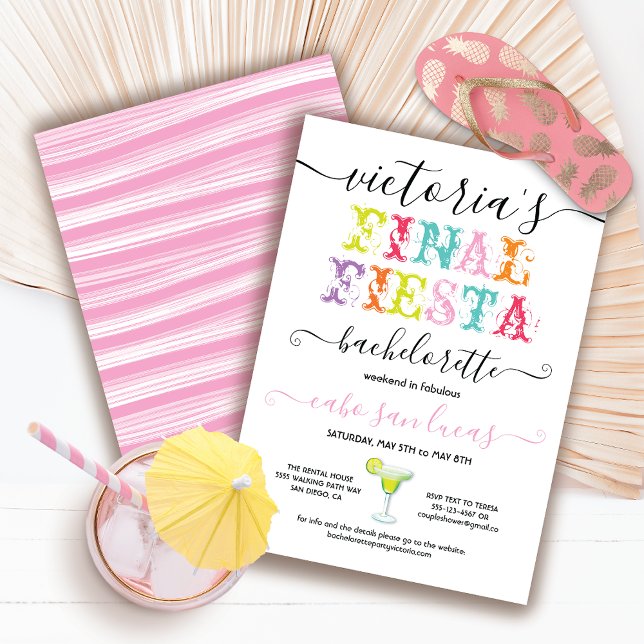Final Fiesta Bachelorette Weekend Party Invitation (Creator Uploaded)