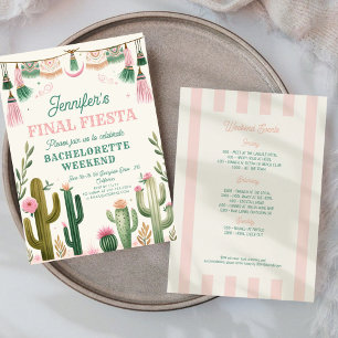 Final Fiesta Cactus Colourful Bridal/Bachelorette Invitation