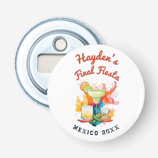 Final Fiesta Girls’ Weekend Mexico Bachelorette  Bottle Opener (Front)