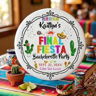 Final Fiesta Mexicana Bachelorette Party 6 Cm Round Badge