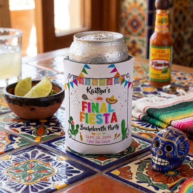 Final Fiesta Mexicana Bachelorette Party Favour Can Cooler (Creator Uploaded)