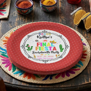 Final Fiesta Mexicana Bachelorette Party Paper Plate