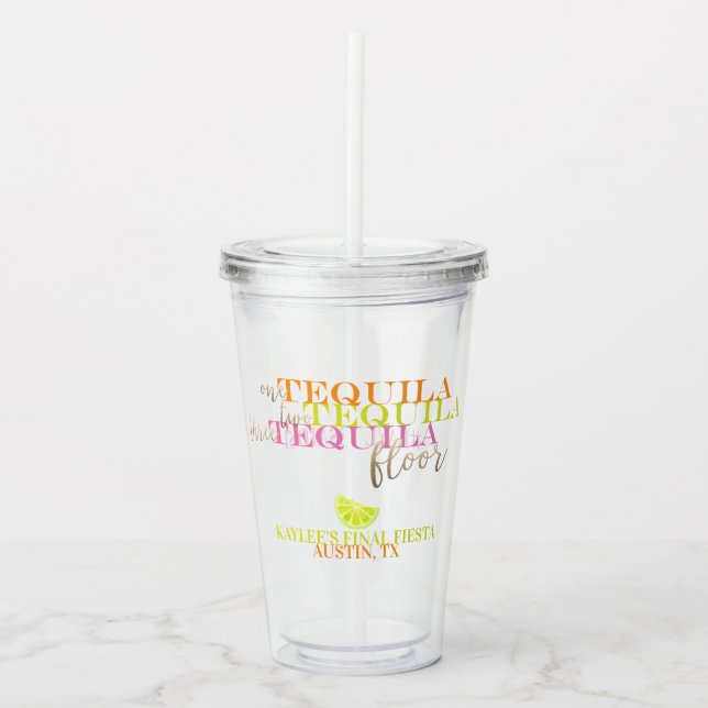 Final Fiesta Neon Bachelorette Party Cup Tumbler (Front)