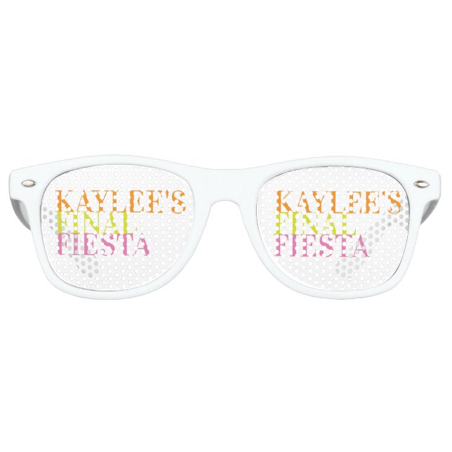 Final Fiesta Neon Bachelorette Party Retro Sunglasses (Front)