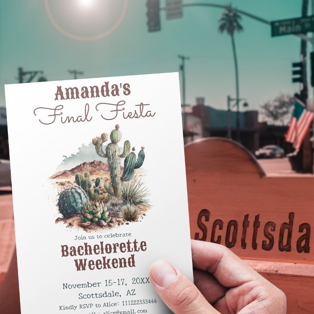 Final Fiesta Scottsdale Bachelorette Weekend Invitation (Creator Uploaded)