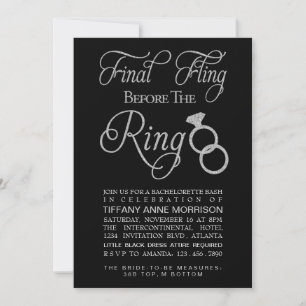 Final Fling Faux Glitter Bachelorette Party Invitation