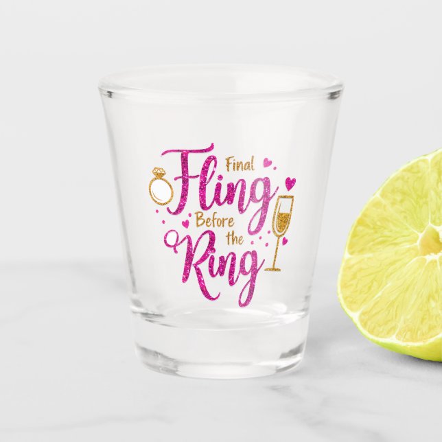 Final Fling Glitter Bachelorette Shot Glass (Front)