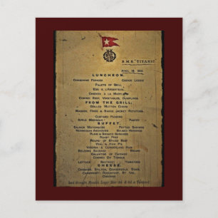 Final Menu RMS Titanic