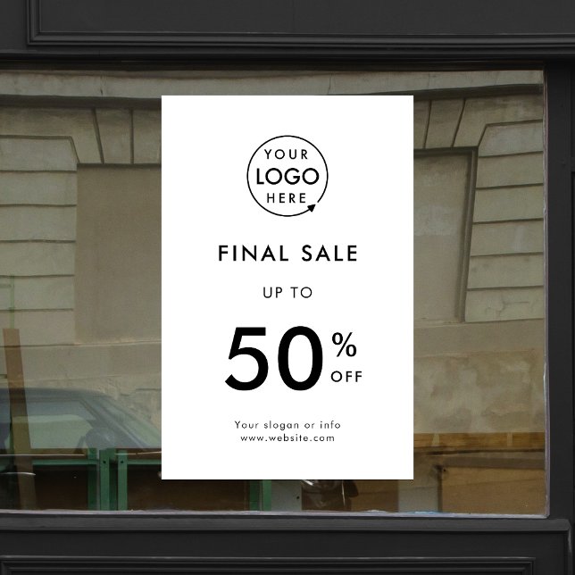 Final Sale | Business Event Logo Store Discount (Professional editable window decal template for sales events & small business promotion.)