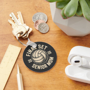 Final Set Senior Mom 2026 Graduation Volleyball  Key Ring