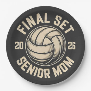 Final Set Senior Mom 2026 Graduation Volleyball Paper Plate