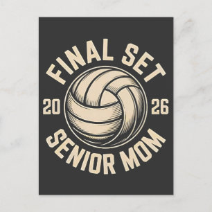 Final Set Senior Mum 2026 Graduation Volleyball Announcement Postcard