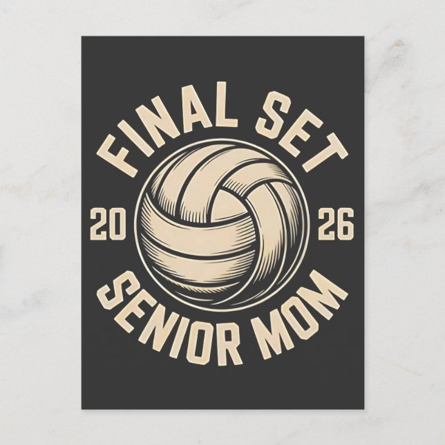 Final Set Senior Mum 2026 Graduation Volleyball  Invitation Postcard (Front)