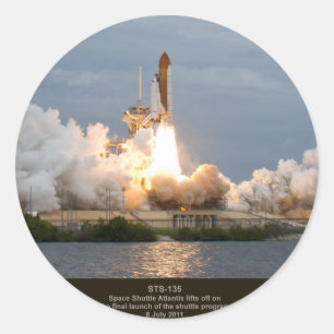 Final Space Shuttle launch STS-135 Atlantis Classic Round Sticker