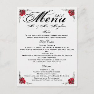 FINAL Wedding Dinner Menu Shalicia Postcard