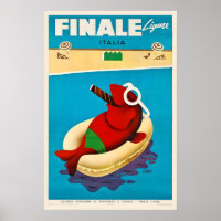 Finale Ligure Italy Vintage Travel Poster - Framed