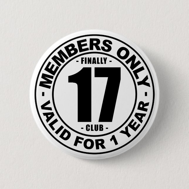 Finally 17 club 6 cm round badge (Front)