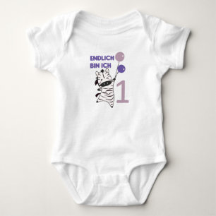 Finally 1 Zebra Purple Balloons Cute Zebras Zoo Baby Bodysuit