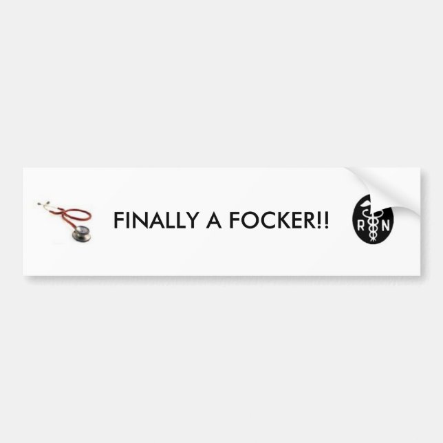 FINALLY A FOCKER!! BUMPER STICKER (Front)