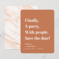 Finally a Party Simple Text Terracotta Minimalist